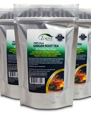 Ginger Tea 3-Pack 100% Pure Root (90 Premium Bags) All-Natural Caffeine Free