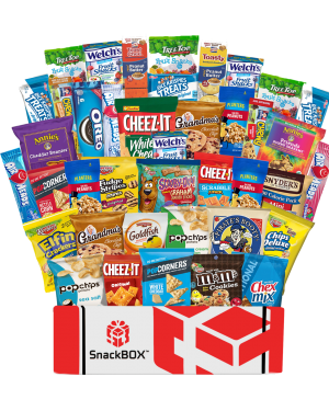 SnackBOX Care package for College students, Military, Office Snacks, Bulk....
