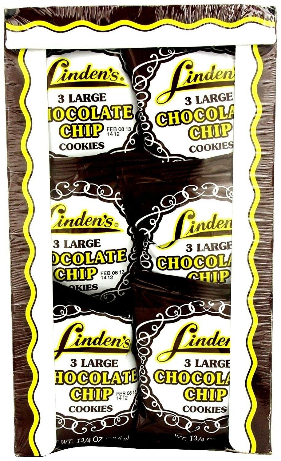 New Lindens Cookies 18 packs of 3 -Butter Crunch-Chocolate Chip-Fudge Chip 1
